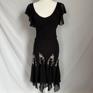 S.L. Fashions Black embroidery Dress